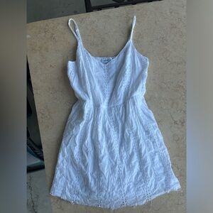 White cotton dress with eyelet detailing